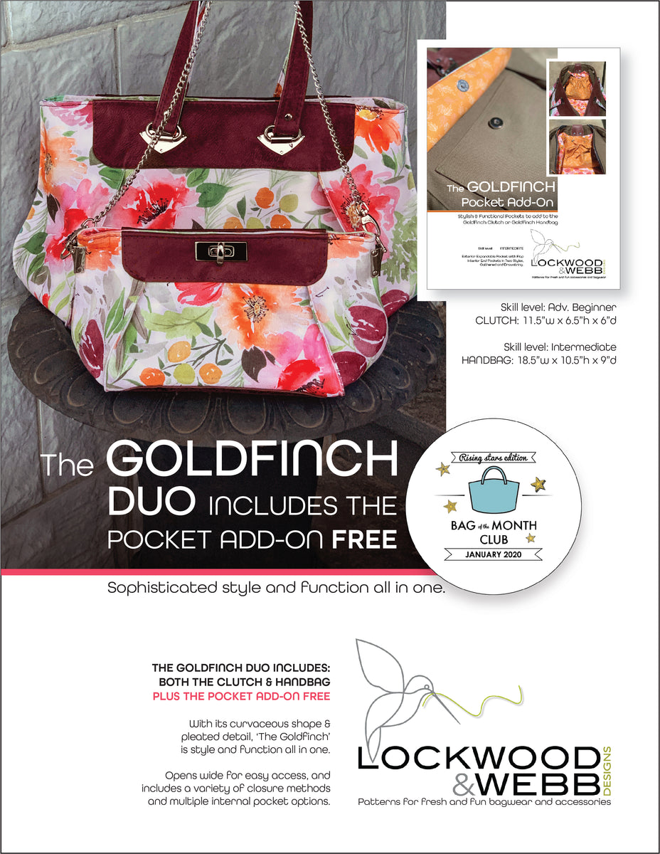 The Goldfinch DUO with FREE Pocket ADDON Pattern Lockwood & Webb Designs