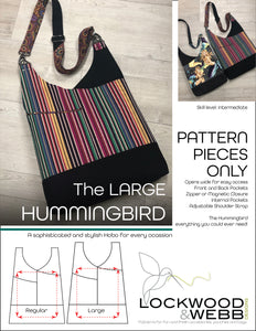 The Hummingbird Hobo LARGE - PATTERN PIECES Only