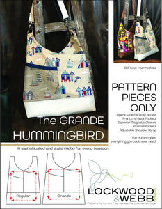 The Hummingbird Hobo GRANDE - PATTERN PIECES Only